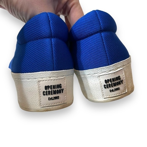 Opening Ceremony Blue Platform Sneakers Size 36 Ribbed Canvas Spice Girls - Picture 2 of 7